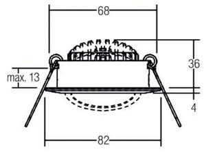 BRUMBERG BB03 Spot LED încastrat, cutie de conectare on/off cromat, Metalic, Hol, Aluminiu, Plafon încastrat