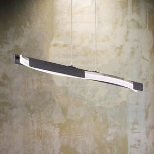 FISCHER & HONSEL Lampă suspendată cu LED Bridge, negru/nichel, lungime 95 cm, reglabil, Negru, Camera de zi / sufragerie, Metal, Modern