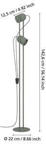 Eglo 44137 - Lampă de podea TILSTON, 2 x E14, 8 W, 230 V, verde