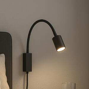 FISCHER & HONSEL Aplică cu LED Justi, negru nisip, înălțime 52 cm, metal, Negru, Camera de zi / sufragerie, Metal, Modern