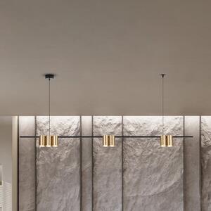 Eko-Light Lampă suspendată Genesis, aluminiu negru/auriu, 7 x GU10, lungime 150 cm, reglabil, Negru, Camera de zi / sufragerie, Aluminiu, Design