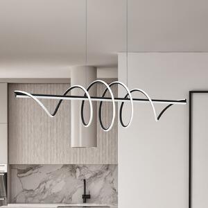 Eko-Light Lampă suspendată LED Twist, plastic negru, 30 W, lungime 110 cm, Negru, Camera de zi / sufragerie, Plastic, Modern