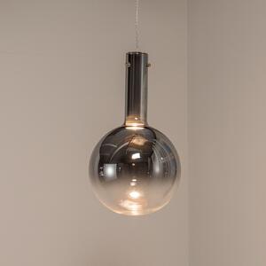 Eko-Light Lampă suspendată Toronto, glob de sticlă crom-transparent, Ø 25 cm, reglabil, Metalic, Camera de zi / sufragerie, Sticlă, Modern, Suspensie cu flacără unică