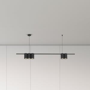 Eko-Light Lampă suspendată Genesis, aluminiu, negru, 5 x GU10, lungime 100 cm, reglabil, Negru, Camera de zi / sufragerie, Aluminiu, Design