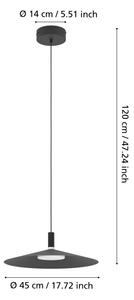 Eglo 902183 - Lampă suspendată LED RGBW reglabilă CONOMAVILLA-Z LED/15,5W/230V neagră