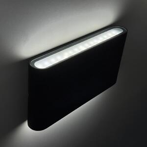 FISCHER & HONSEL Aplică de exterior Scone LED, negru, lățime 17,5 cm, 2 lumini., Negru, Metal, Modern