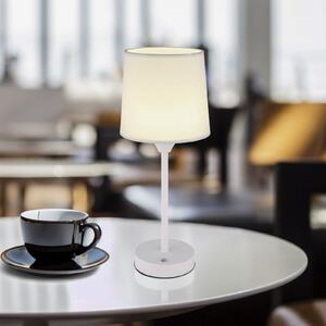 Globo Lampă de masă LED reîncărcabilă Lunki, alb, înălțime 35 cm, material, reglabil, Alb, Camera de zi / sufragerie, Metal, Modern