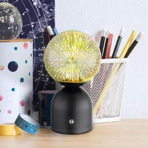 Globo Julsy Lampă de masă reîncărcabilă cu LED-uri, negru, 3D, înălțime 21 cm,, reglabil, Negru, Camera de zi / sufragerie, Metal, Modern