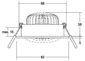 BRUMBERG LED spot BB35 on/off cutia de conexiuni alb, Alb, Camera de zi / sufragerie, Aluminiu, Plafon încastrat