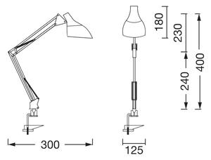 Osram - Lampă de birou DESK LINE cu clemă, 1xE27/11W/230V, neagră
