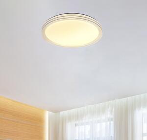 Globo Plafonieră cu LED Veleno, alb, Ø 49 cm, efect glitterat, Alb, Camera de zi / sufragerie, Plastic, Modern