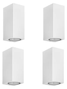 PRIOS Prios aplică de exterior Tetje, alb, unghiular, 16 cm, set 4, reglabil, Alb, Metal, Modern, Priză de perete sus / jos