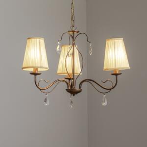 ONLI Candelabru Delia, culoare bronz, 3 lumini, Ø 60 cm, reglabil, Bronz / Alamă Veche, Camera de zi / sufragerie, Metal, Antichitate