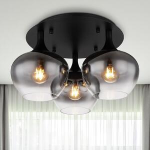 Globo Plafonieră Maxy, Ø 45 cm, gri fum, sticlă, 3 becuri., reglabil, Gri, Camera de zi / sufragerie, Sticlă, Modern