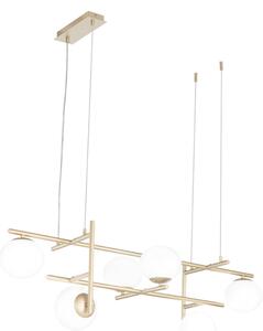 Ondaluce - Lustră suspendată pe cablu JEWEL 6xE14/10W/230V auriu/alb