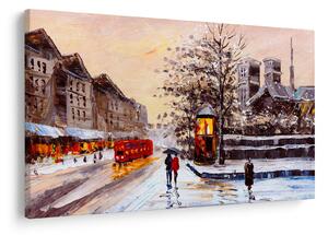 Tablou - Pictură oraș iarna (90x60 cm)