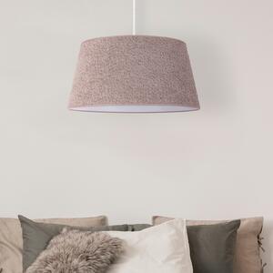 Euluna Lampă suspendată Boucle, textil cappuccino, Ø 50 cm, 1 bec, reglabil, Maro / Rugină, Camera de zi / sufragerie, Țesătură / Textil