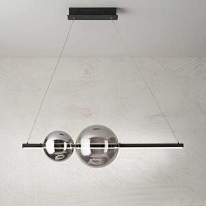 Ondaluce - Lustru LED dimabil pe cablu FUFI LED/40W/230V, negru/negru fumuriu