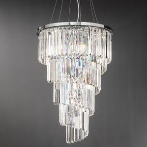 Ondaluce - Lustru din cristal suspendat pe cablu ALEXANDER 7xE14/10W/230V crom lucios
