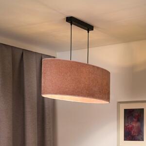Euluna Lampă suspendată Celine, roz, material Chenille, lungime 80 cm, reglabil, Roz / Rosé, Camera de zi / sufragerie, Țesătură / Textil, Modern