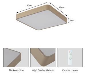Brilagi-LED Plafonieră LED POOL, 36W, 230V, 3000-6000K, 40x40 cm, bej, cu dimmer și telecomandă