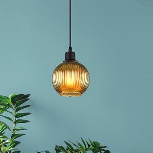 Globo Lampă suspendată Zumba, verde, Ø 15 cm, sticlă, reglabil, Verde, Camera de zi / sufragerie, Sticlă, Modern