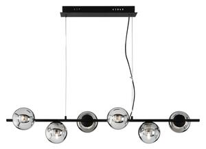 Ondaluce - Lustră suspendată pe cablu MONILE 6xE14/10W/230V, negru/negru fumuriu