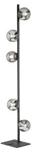 Ondaluce - Lampadar MONILE, 5xE14/10W/230V, 170 cm, negru/negru fumuriu