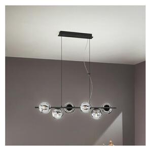 Ondaluce - Lustră suspendată pe cablu MONILE 6xE14/10W/230V, negru/negru fumuriu