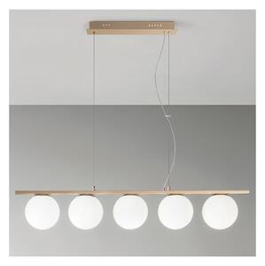 Ondaluce - Lustru suspendat pe cablu MONILE 5xE14/10W/230V auriu/alb
