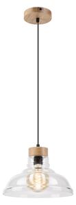 Lustră suspendată SINGLE 1xE27/60W/230V, diam. 28 cm, stejar