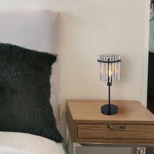 Globo Lampă de masă Gorley, înălțime 37,5 cm, gri fumuriu, sticlă/metal, Gri, Camera de zi / sufragerie, Sticlă, Modern