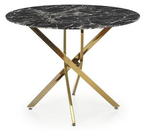 Masă Houston 1538, Marmură neagră, Auriu, 75cm, 26 kg