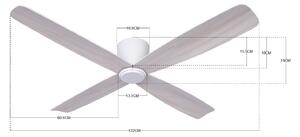 Beacon Lighting Ventilator de tavan Fraser alb/strău DC quiet Ø 132 cm, Lemn, Camera de zi / sufragerie, Lemn, Modern