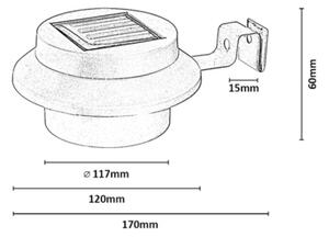 Rabalux 77205 - Aplică solară de perete MONTORO LED/0,06W/1,2V 300 mAh IP44