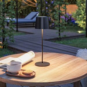 Paulmann Lampa de masă cu LED și baterie Gilo, negru, plastic, IP44, reglabil, Negru, Camera de zi / sufragerie, Plastic, Modern