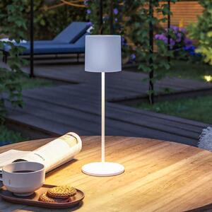 Paulmann Lampa de masă cu LED și baterie Tuni, albă, plastic, IP44, reglabil, Alb, Camera de zi / sufragerie, Plastic, Modern