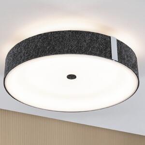 Paulmann Plafonieră cu LED Malika, antracit, pâslă, 3 trepte de, reglabil, Negru, Camera de zi / sufragerie, Țesătură / Textil, Modern, Plafon rotund direct
