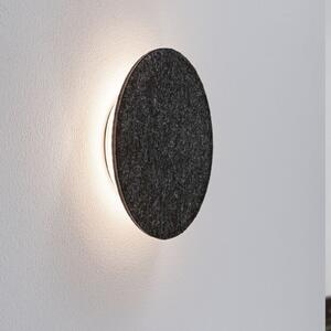 Paulmann Aplică cu LED Tulga, Ø 20 cm, antracit, pâslă, reglabil, Negru, Camera de zi / sufragerie, Țesătură / Textil, Modern