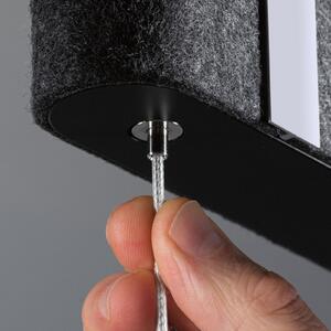 Paulmann LED suspendat Tulga, antracit, pâslă, 3-step-dim, reglabil, Negru, Camera de zi / sufragerie, Țesătură / Textil, Modern