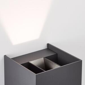 Brilliant Aplică cu LED pentru exterior Hilly, înălțime 10 cm, gri închis, metal, Gri, Metal, Modern