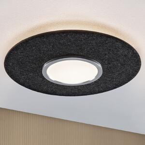 Paulmann Plafonieră cu LED Tulga, antracit, pâslă, 3 trepte de iluminare, reglabil, Negru, Camera de zi / sufragerie, Țesătură / Textil, Modern, Plafon rotund direct