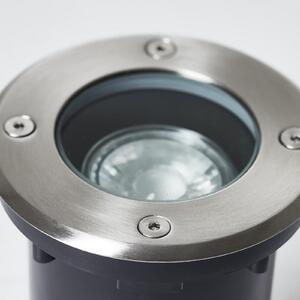 Brilliant Lumină de podea Itch, Ø 11 cm, oțel inoxidabil, metal, reglabil, Metalic, Metal, Modern, Corpuri de iluminat încastrate rotunde