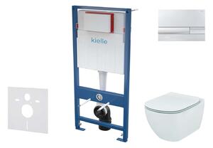 Kielle Genesis - Set pentru montare încastrată, toaletă Tesi și capac softclose, Aquablade, clapetă Gemini I, crom lucios SANI11AD1100