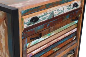 Set 7 piese mobilier pentru hol din lemn Fiume multicolor