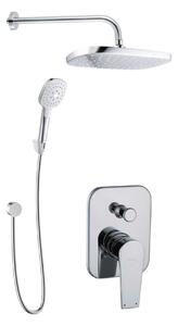 Kielle Harmonia - Set de duș cu baterie încastrată, pentru 2 consumatori, cu accesorii și corp montare, crom 20623SP30