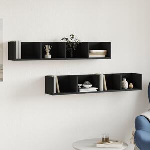 Dulapuri de perete, 2 buc., negru, 99x18x16,5 cm, lemn compozit