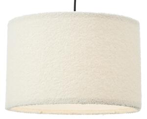 Brilliant Lampă suspendată Teddy, Ø 35 cm, alb, material textil, reglabil, Alb, Camera de zi / sufragerie, Țesătură / Textil, Modern
