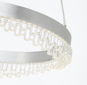 Brilliant Lampă suspendată Aurora LED, aluminiu, Ø 30 cm, CCT, reglabil, Metalic, Camera de zi / sufragerie, Aluminiu, Modern