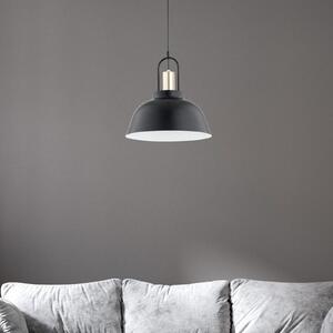 Alfa Lampă suspendată Mirave, negru / auriu, Ø 39,5 cm, metal, reglabil, Negru, Camera de zi / sufragerie, Metal, Modern